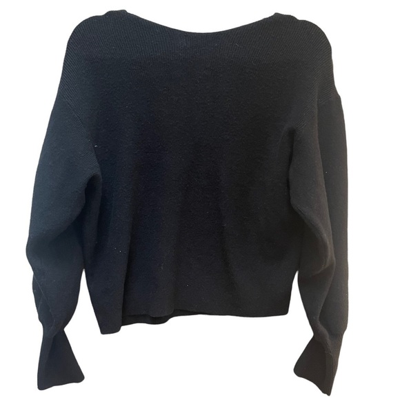 ASOS Sweater Black V‎ Neck Drop Shoulders Fitted Cuffs Witchy Grunge Sz 12 - Picture 2 of 5
